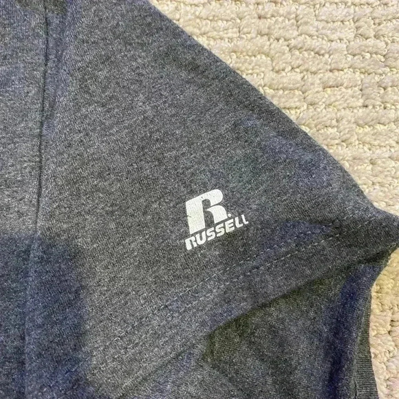 Kansas Jayhawks Logo Russell Athletics Mens T-Shirt size Large color Gray - Picture 4 of 5